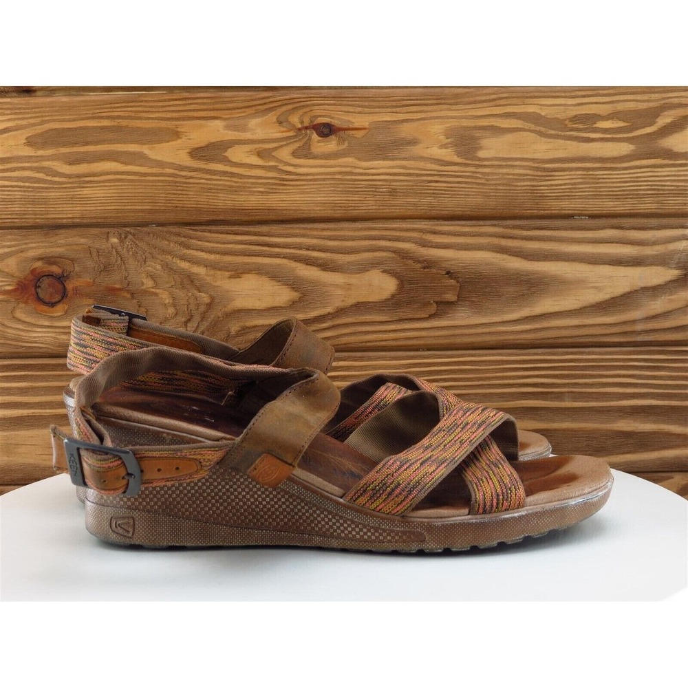 KEEN Size 8.5 M Women Sandal Ankle Strap Brown Fabric - Picture 5 of 10